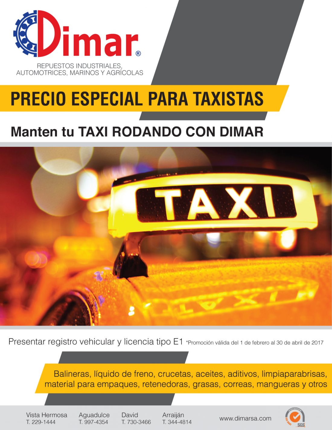 (Español) Precio especial para Taxistas